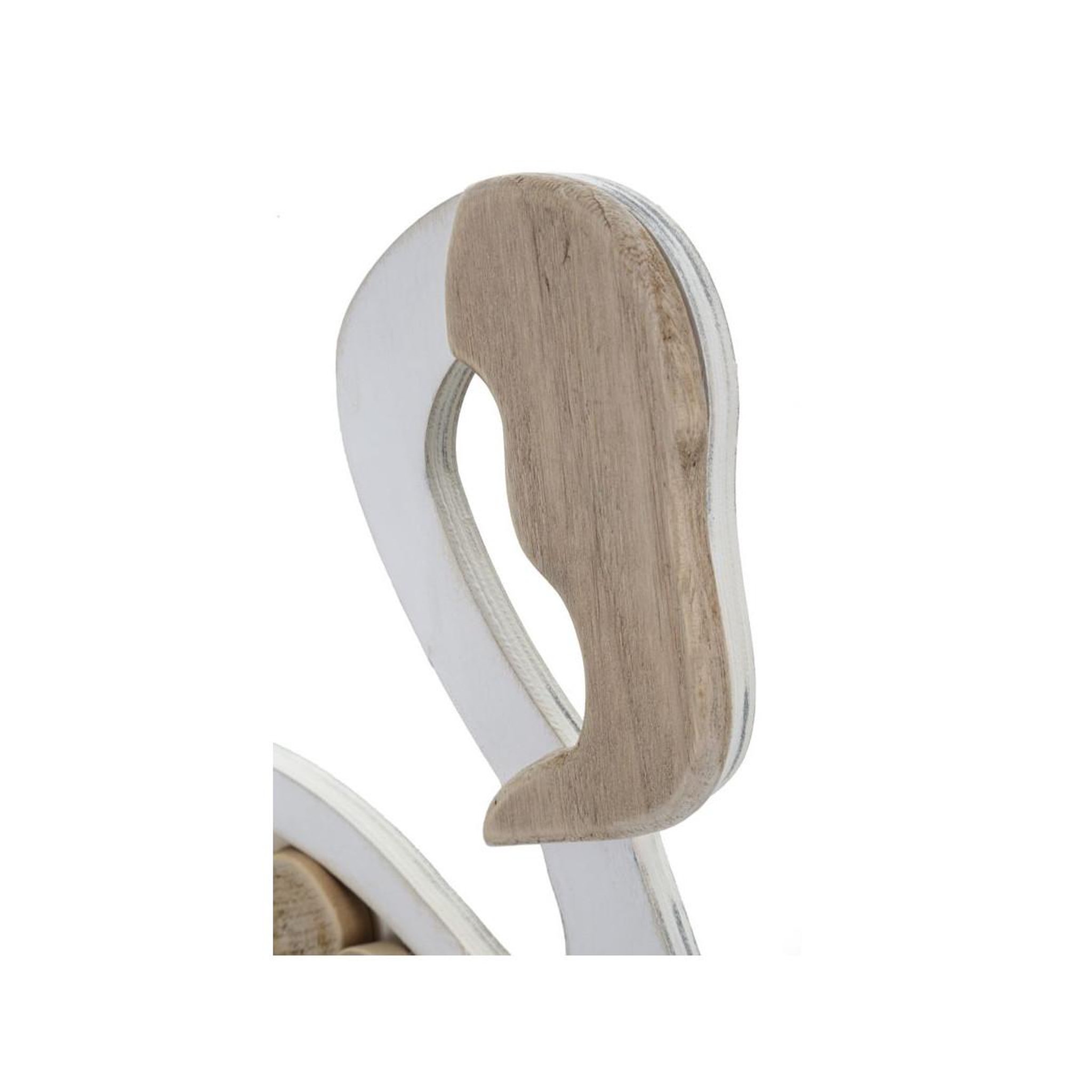 Voir la diapositive 5 : Paris Prix Statue flamant rose en bois  tanoak  56cm naturel & blanc