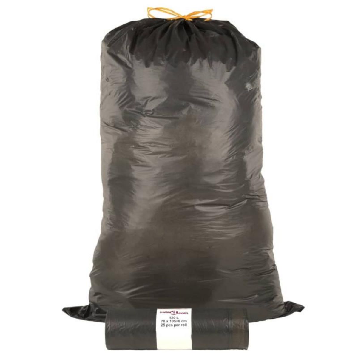 VIDAXL Sacs poubelles avec cordons 250 pcs noir 120 L