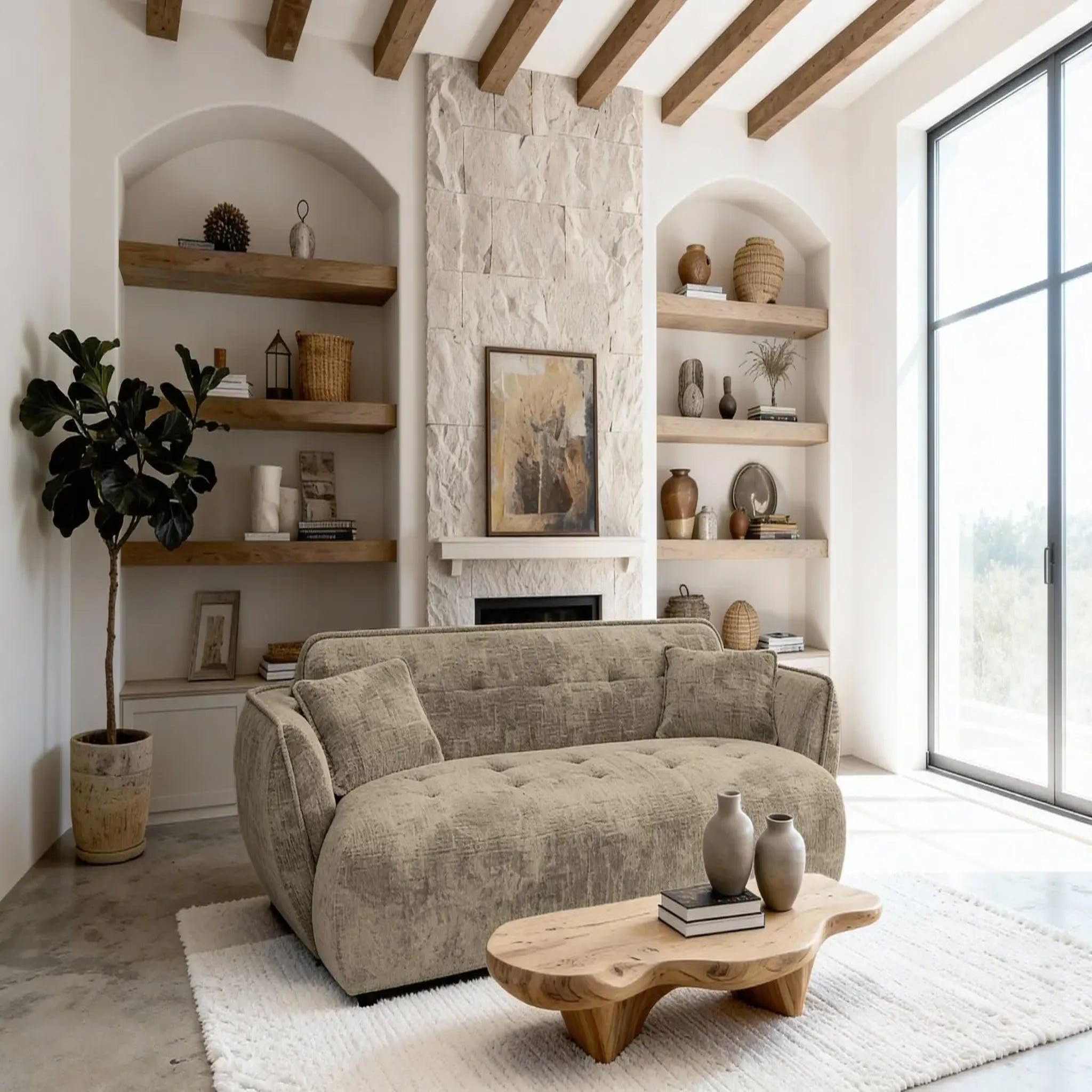 Voir la diapositive 2 : CASANOVA PARIS Mona - canapé droit tissu chenille 3 places