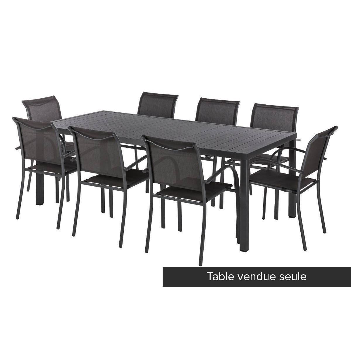 HESPERIDE Table de jardin rectangulaire Piazza Aluminium 8 places Graphite - Hespéride