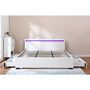 Voir la diapositive 4 : Habitat et Jardin LIT LED double avec 4 tiroirs  Nico  - 180 x 200 cm - Blanc