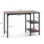 Voir la diapositive 2 : VS VENTA-STOCK Bureau Colón Noir,Table pour PC, 2 Rayons, Style Industriel, 110 cm Longueur