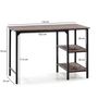 Voir la diapositive 2 : VS VENTA-STOCK Bureau Colón Noir,Table pour PC, 2 Rayons, Style Industriel, 110 cm Longueur