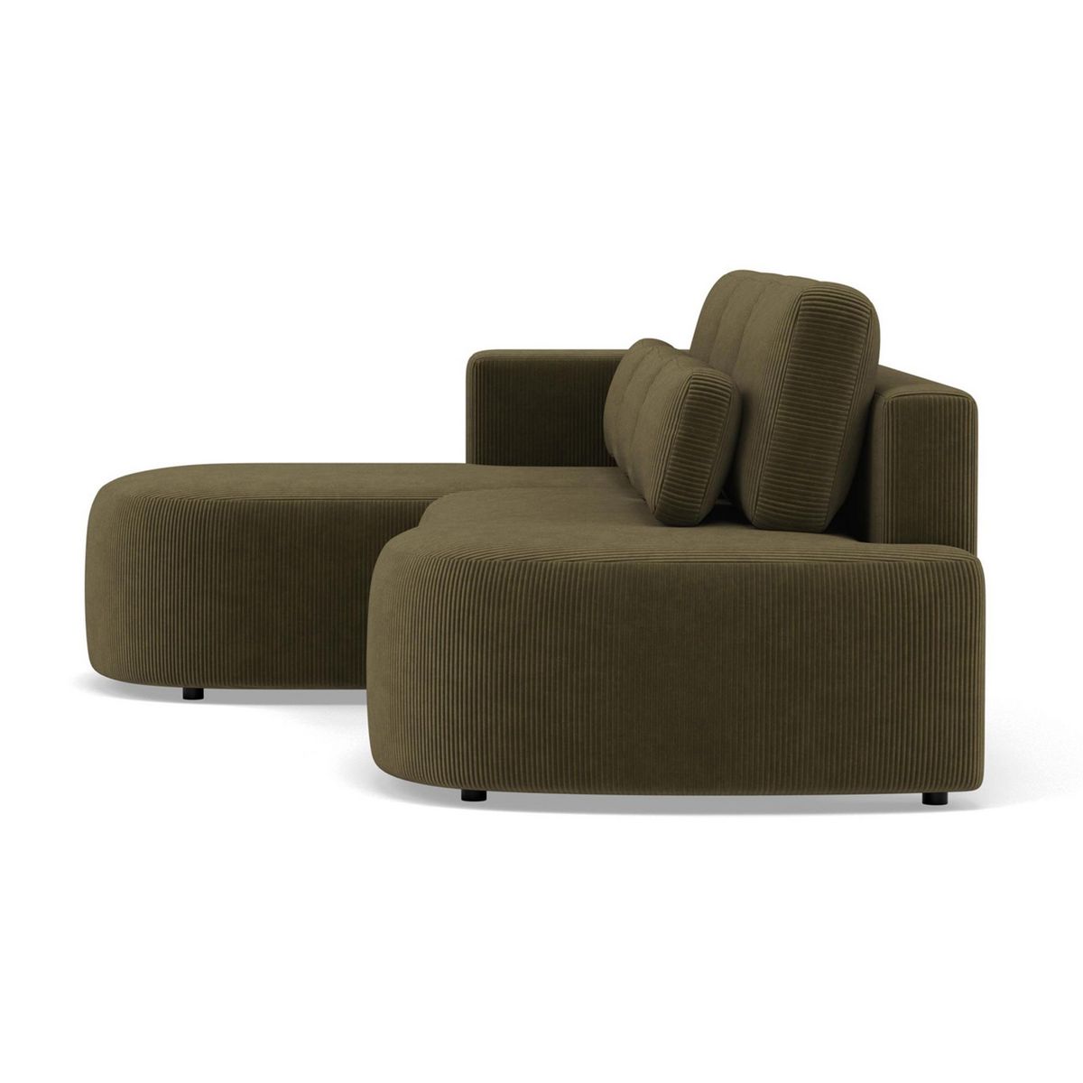 LISA DESIGN Mahina - canapé d'angle gauche 4 places convertible avec coffre en velours côtelé