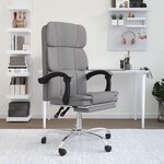 VIDAXL Fauteuil inclinable de bureau Gris clair Tissu