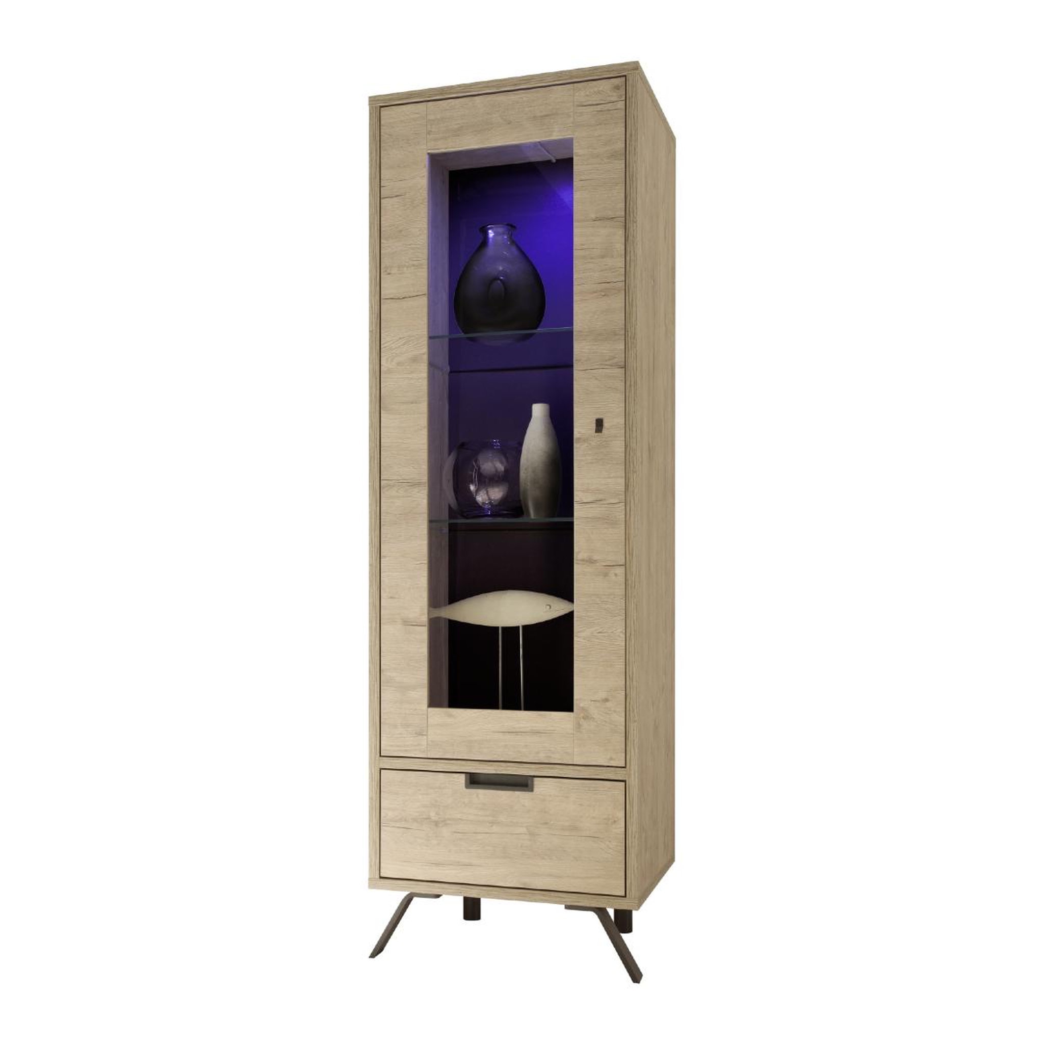 JLC KREATION Vitrine moderne en bois 1 porte vitrée diana
