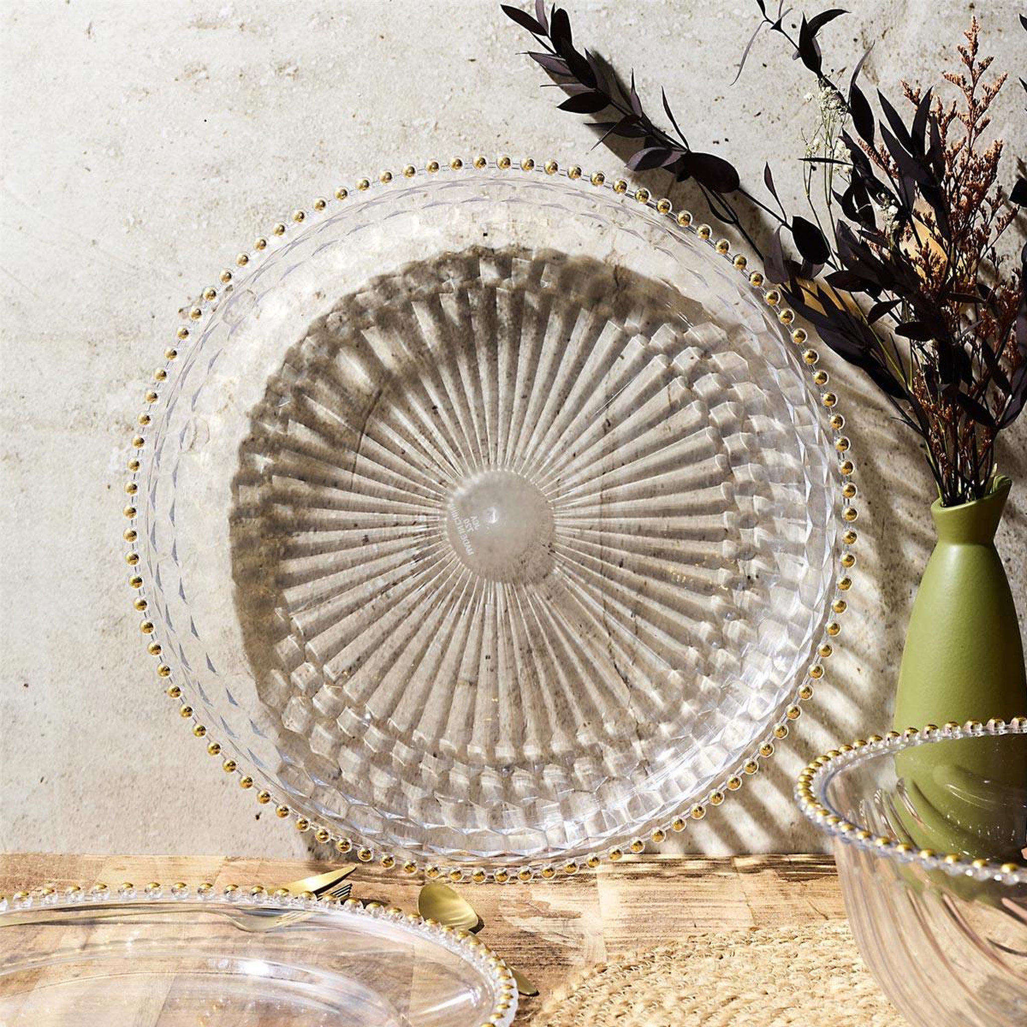 Voir la diapositive 4 : The Home Deco Factory Plateau de service  sabah  38cm transparent