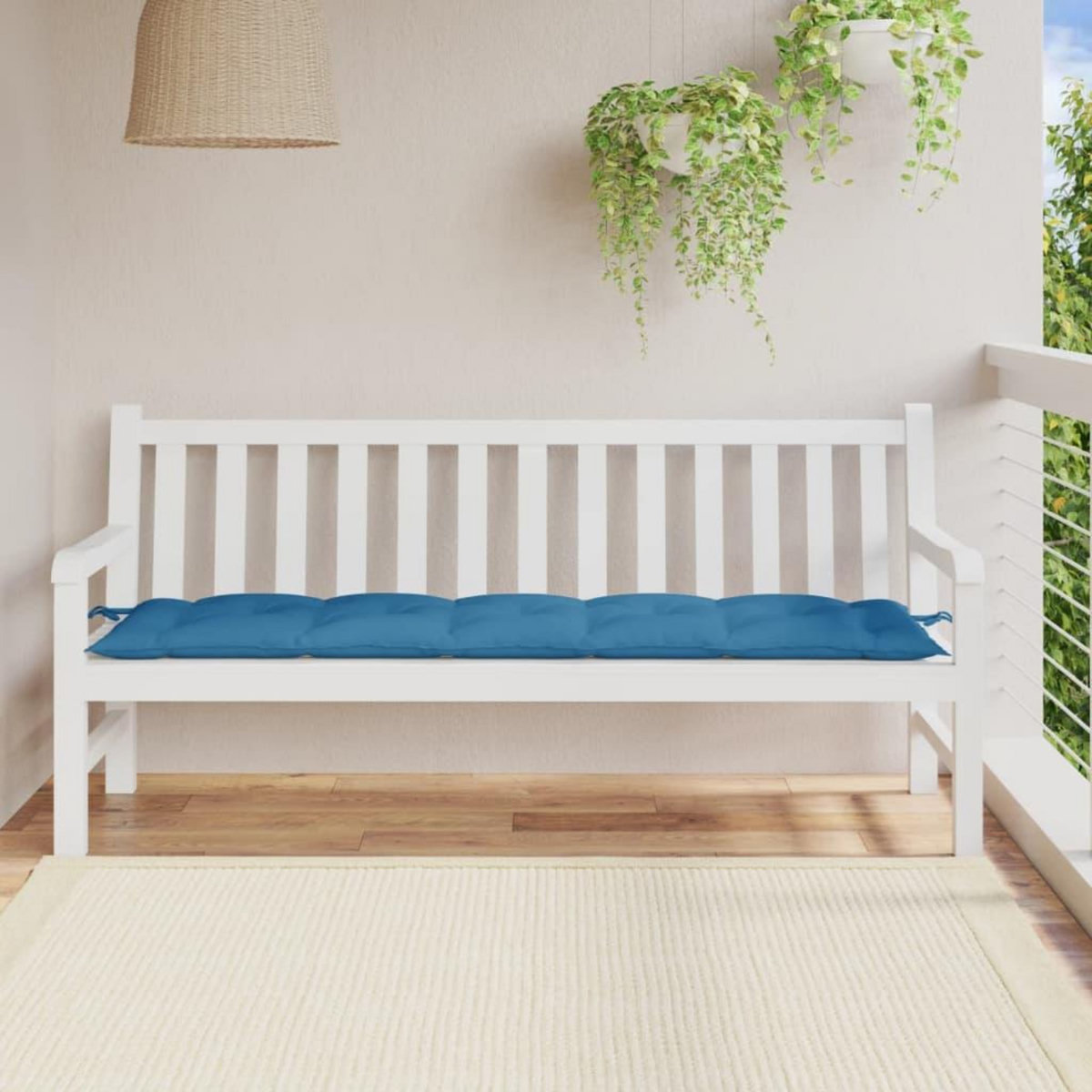 VIDAXL Coussin de banc de jardin bleu melange 180x50x7 cm tissu