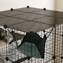 Voir la diapositive 4 : PAWHUT Cage chat intérieur - parc chat DIY - 4 niv. 5 portes hamac plateformes rampes - acier noir