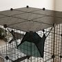 Voir la diapositive 4 : PAWHUT Cage chat intérieur - parc chat DIY - 4 niv. 5 portes hamac plateformes rampes - acier noir