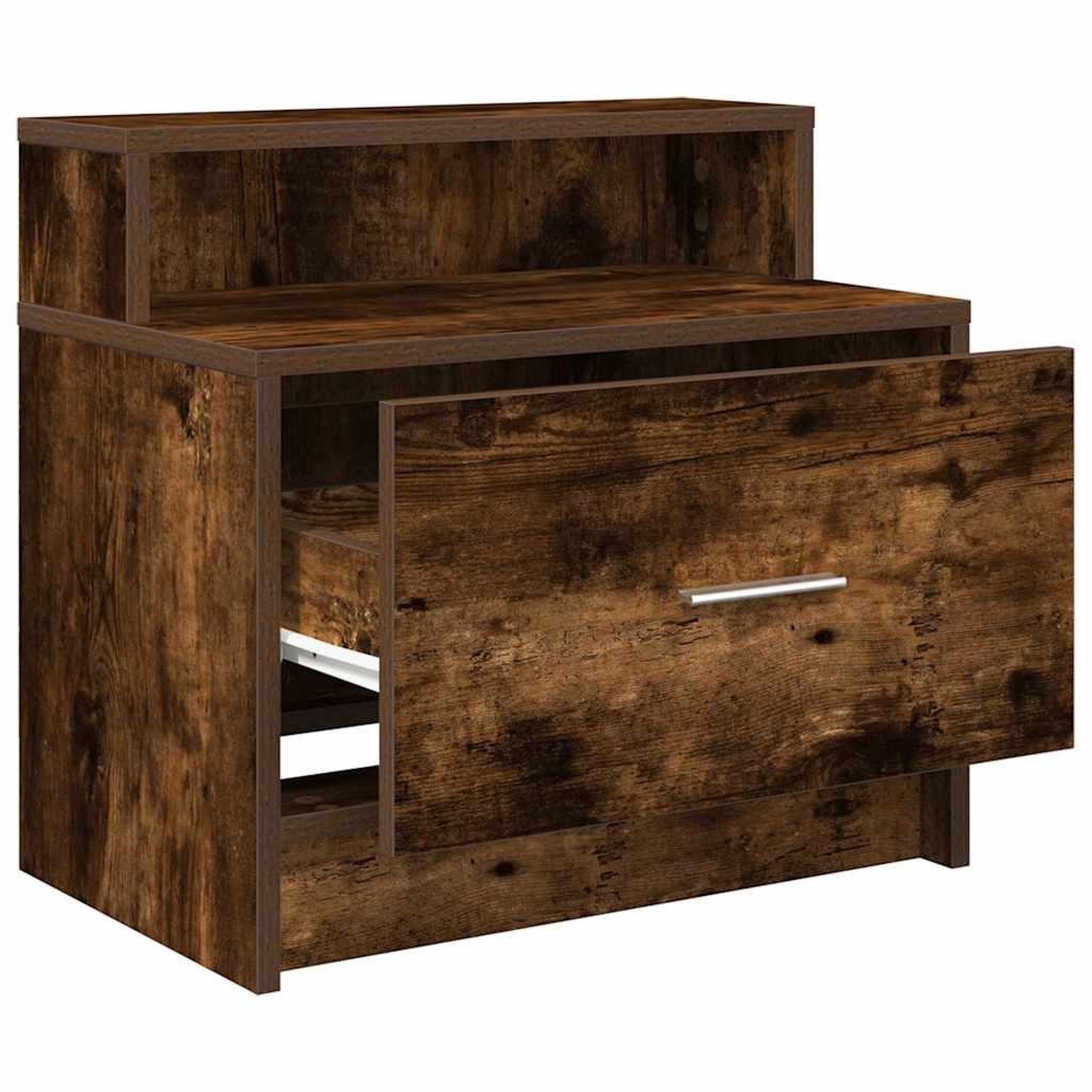 Voir la diapositive 5 : VIDAXL Tables de chevet avec tiroir 2 pcs chene fume 51x31x47 cm