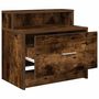 Voir la diapositive 5 : VIDAXL Tables de chevet avec tiroir 2 pcs chene fume 51x31x47 cm
