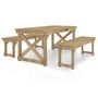Voir la diapositive 2 : VIDAXL Ensemble a manger de jardin 3 pcs Bois de pin impregne