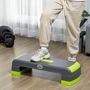 Voir la diapositive 2 : HOMCOM Stepper Fitness Aerobic hauteur reglable surface antiderapante dim. 78L x 28l x 10/15/20H cm PP noir vert