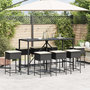 Voir la diapositive 3 : VIDAXL Ensemble de bar de jardin 9 pcs avec coussins noir poly rotin