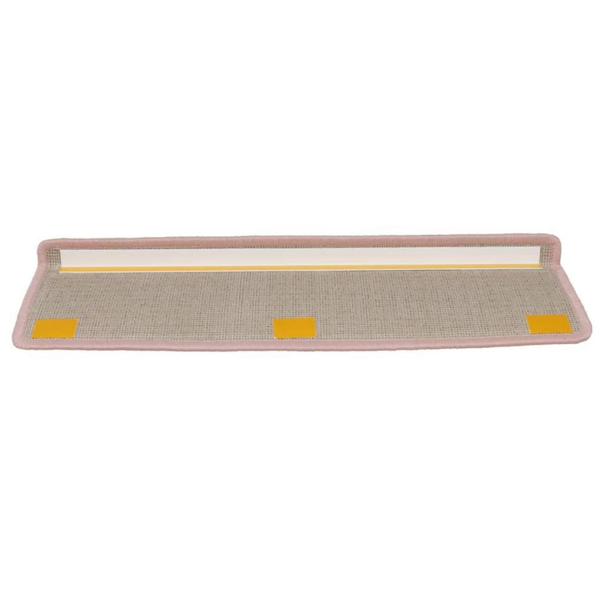 VIDAXL Tapis d'escalier 15 pcs 65x21x4 cm Blanc et rose