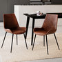 Voir la diapositive 2 : Rendez vous déco Lot de 2 chaises en cuir synthétique marron-Austin