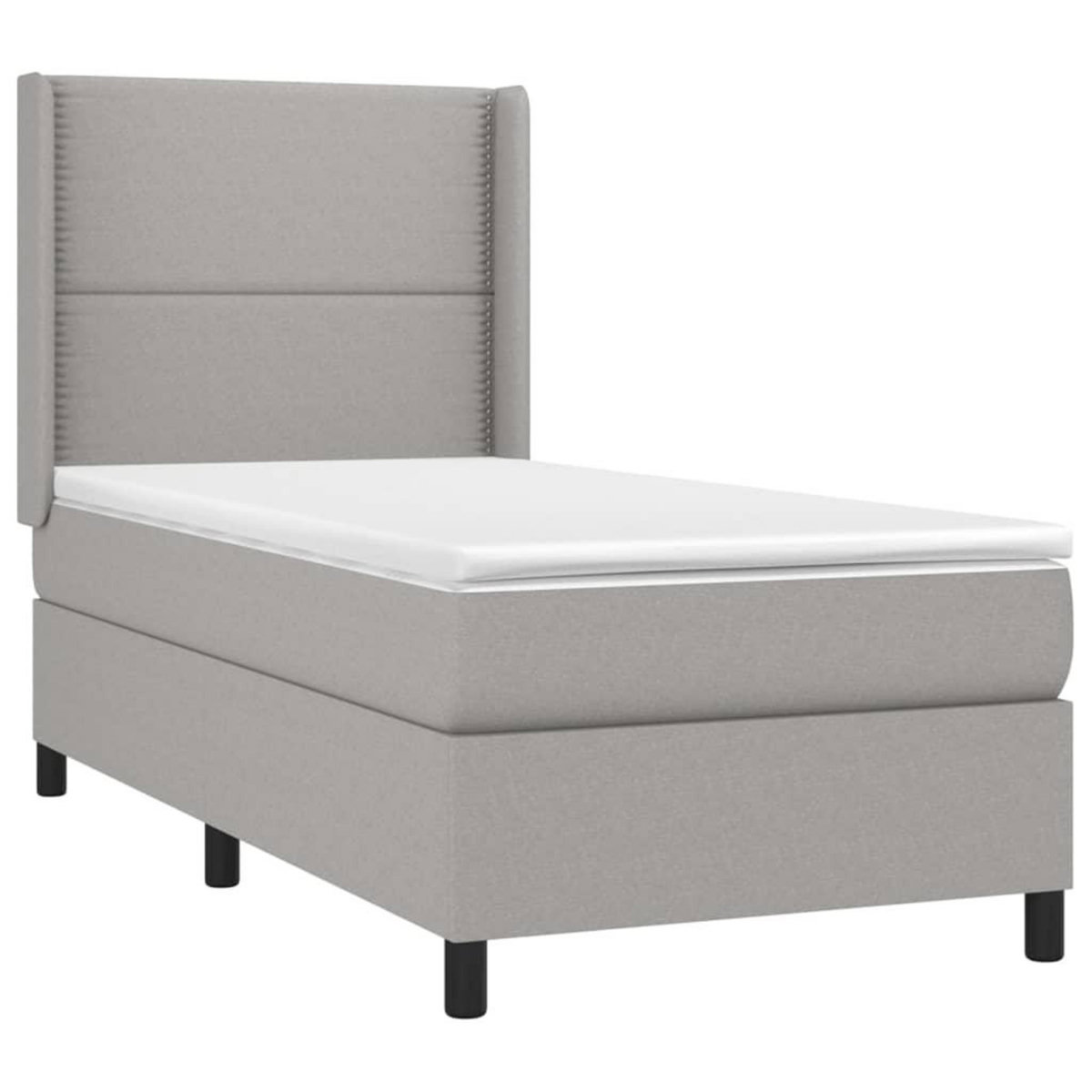 VIDAXL Sommier a lattes de lit avec matelas Gris clair 80x200 cm Tissu