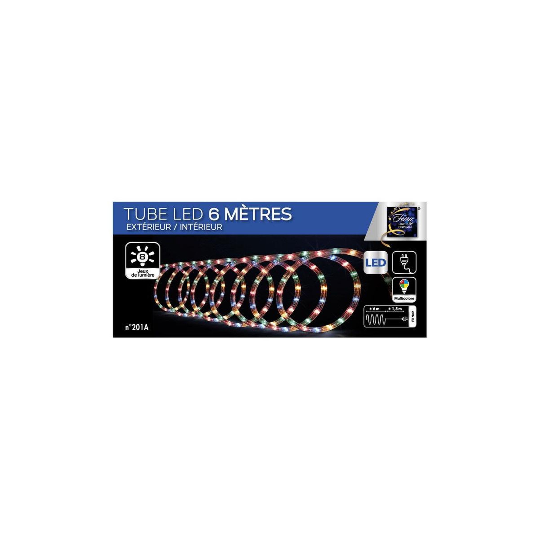 Voir la diapositive 2 : FEERIC LIGHT & CHRISTMAS Tube lumineux led extérieur  techno  6m multicolore