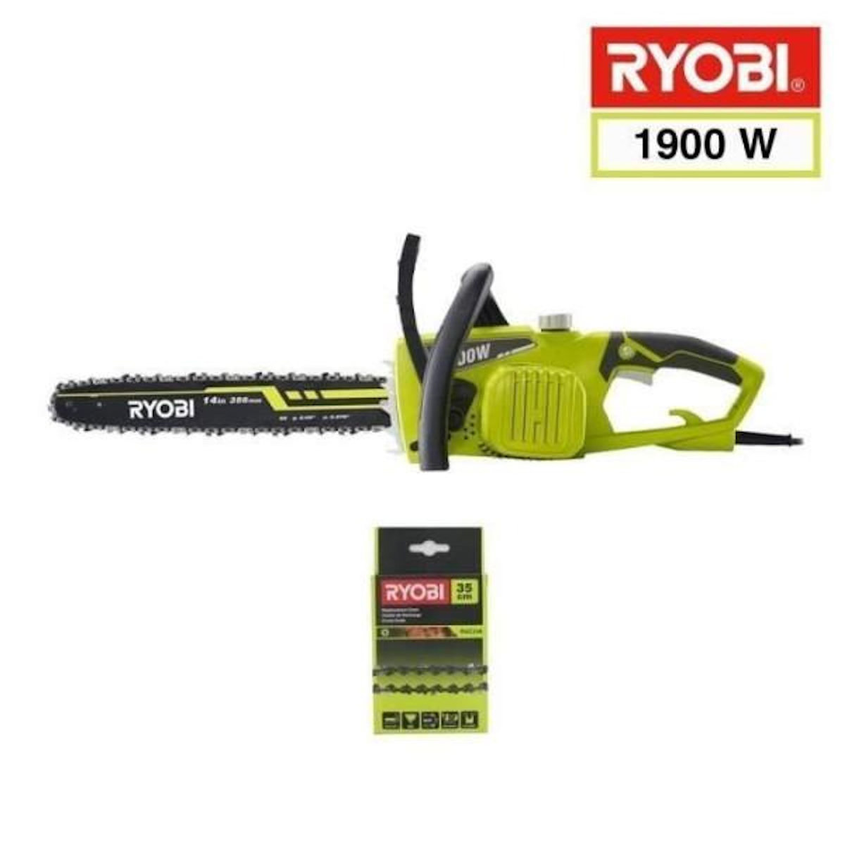 Ryobi Tronçonneuse électrique RYOBI - RCS1935B2C - 1900W - 2 chaines 35 cm RAC248