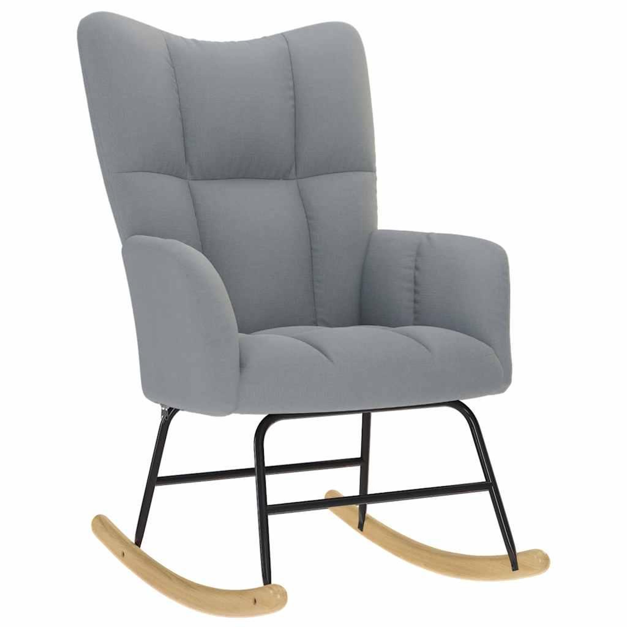 Voir la diapositive 5 : VIDAXL Chaise a bascule avec repose-pied Gris clair Tissu
