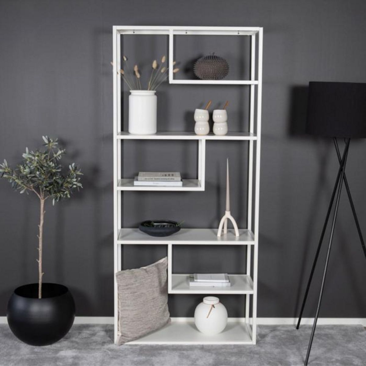 Paris Prix Étagère Bibliothèque 6 Niveaux  Staal  188cm Blanc