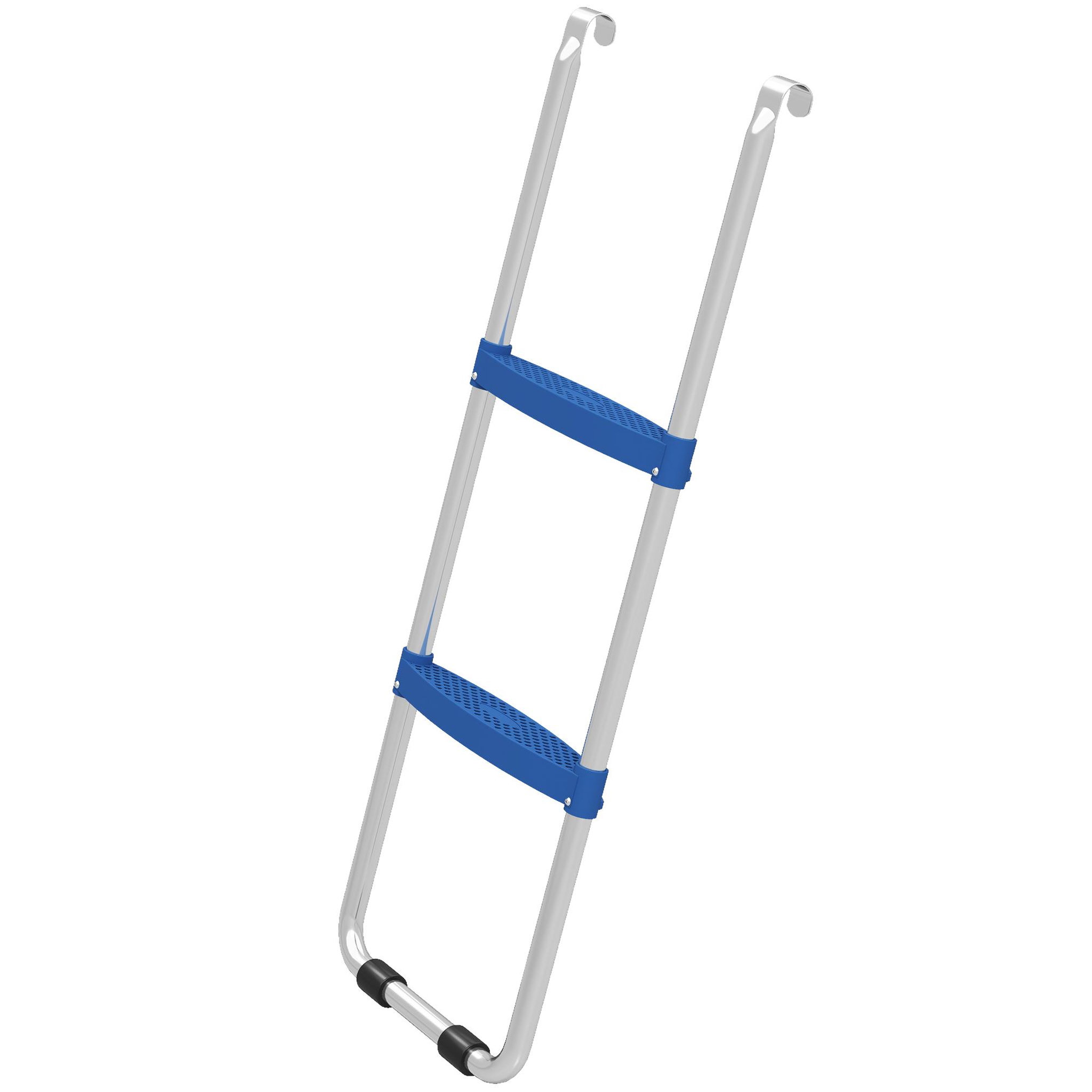 Voir la diapositive 5 : HOMCOM Échelle de trampoline 2 marches larges 150 Kg max. acier PP gris bleu