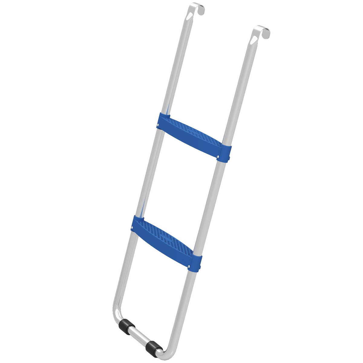 HOMCOM Échelle de trampoline 2 marches larges 150 Kg max. acier PP gris bleu
