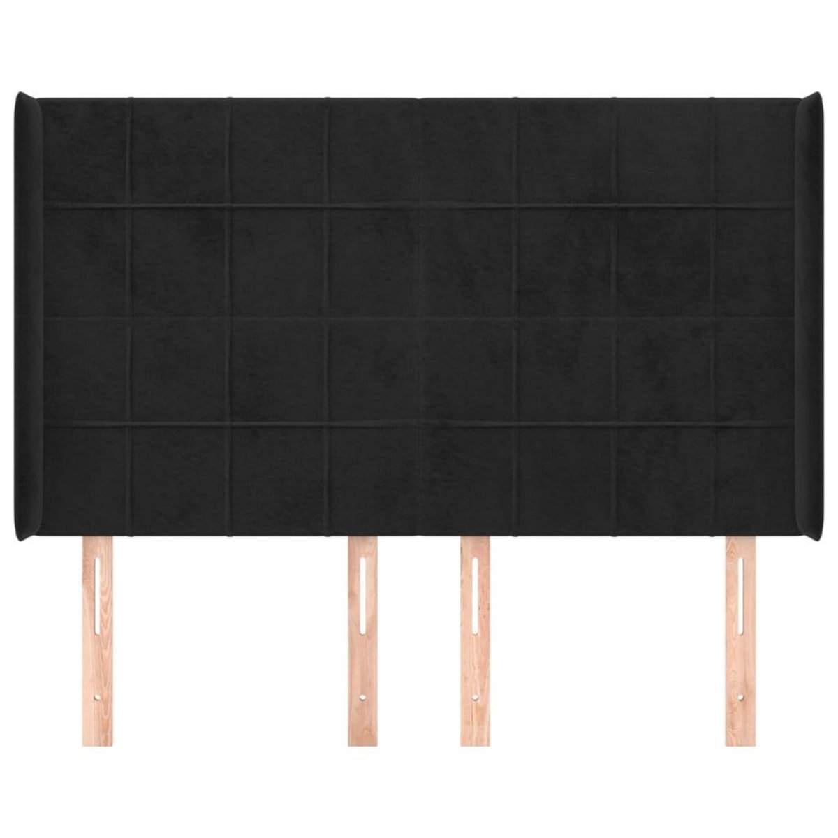 VIDAXL Tete de lit avec oreilles Noir 147x16x118/128 cm Velours