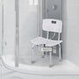HOMCOM Chaise de douche siège de douche ergonomique hauteur assise réglable pieds antidérapants charge max. 136 Kg alu HDPE blanc