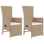 Voir la diapositive 4 : VIDAXL Ensemble a manger de jardin et coussins 3 pcs Beige poly rotin