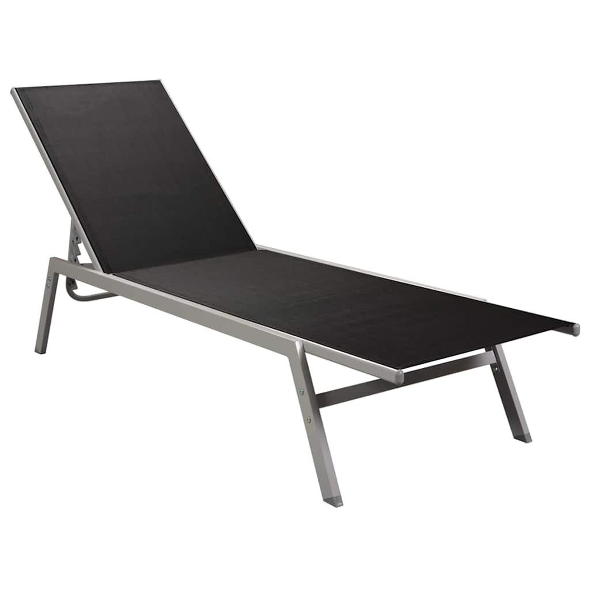 Voir la diapositive 2 : VIDAXL Chaise longue acier et textilene noir