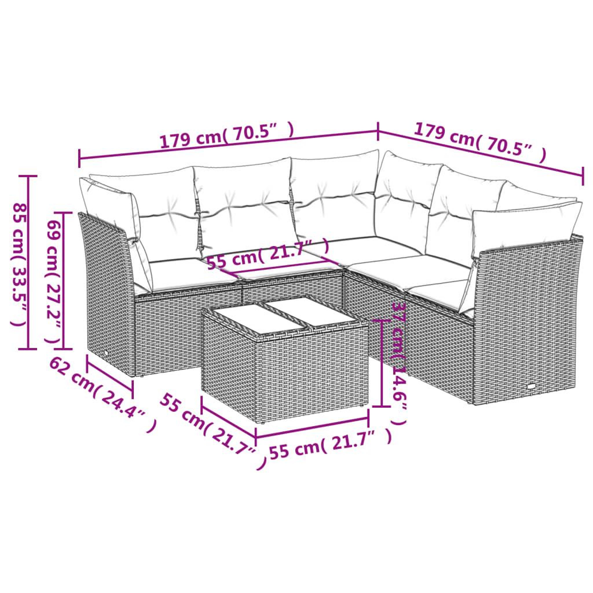 Voir la diapositive 3 : VIDAXL Salon de jardin 6 pcs avec coussins noir resine tressee
