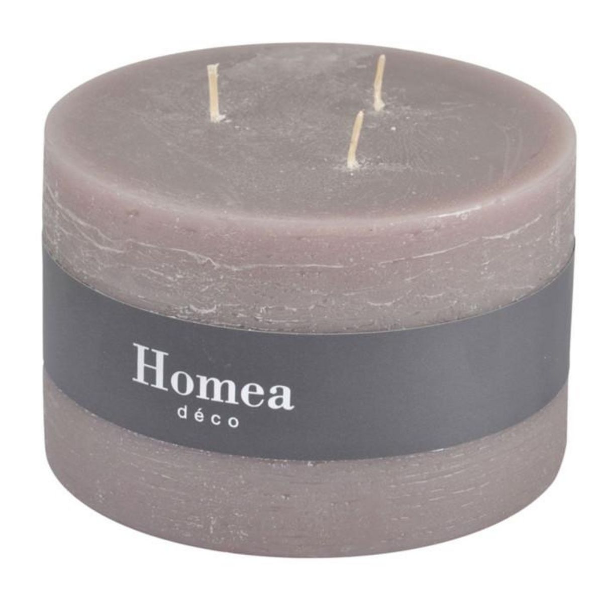 Paris Prix Bougie Déco 3 Mèches  Rustique  12cm Taupe