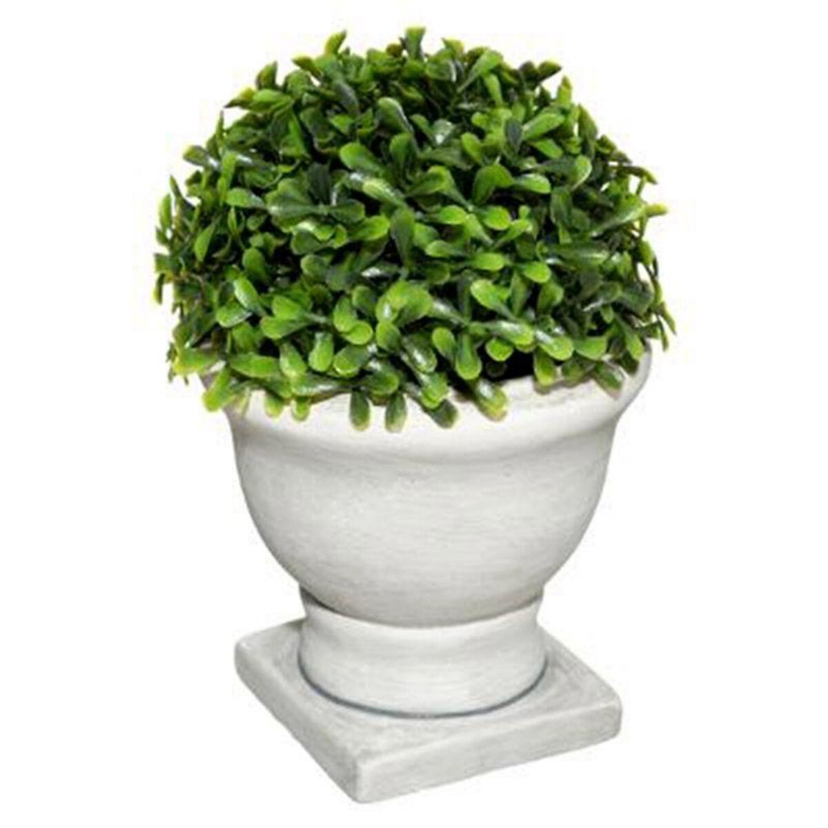  Plante Artificielle en Pot  Buis  19cm Blanc & Vert