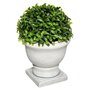  Plante Artificielle en Pot  Buis  19cm Blanc & Vert