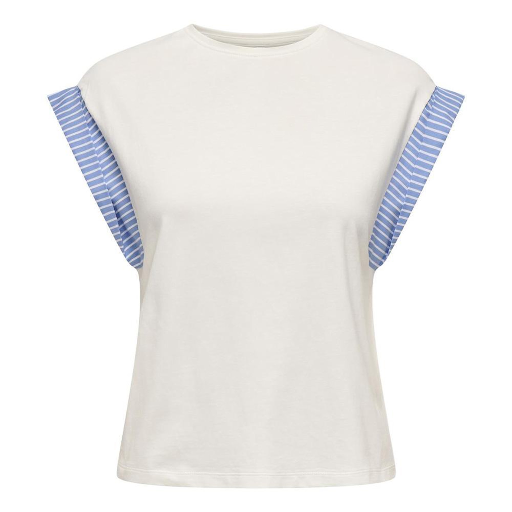 Only T-Shirt Blanc/Bleu Femme Only Dawn. Coloris disponibles : Blanc