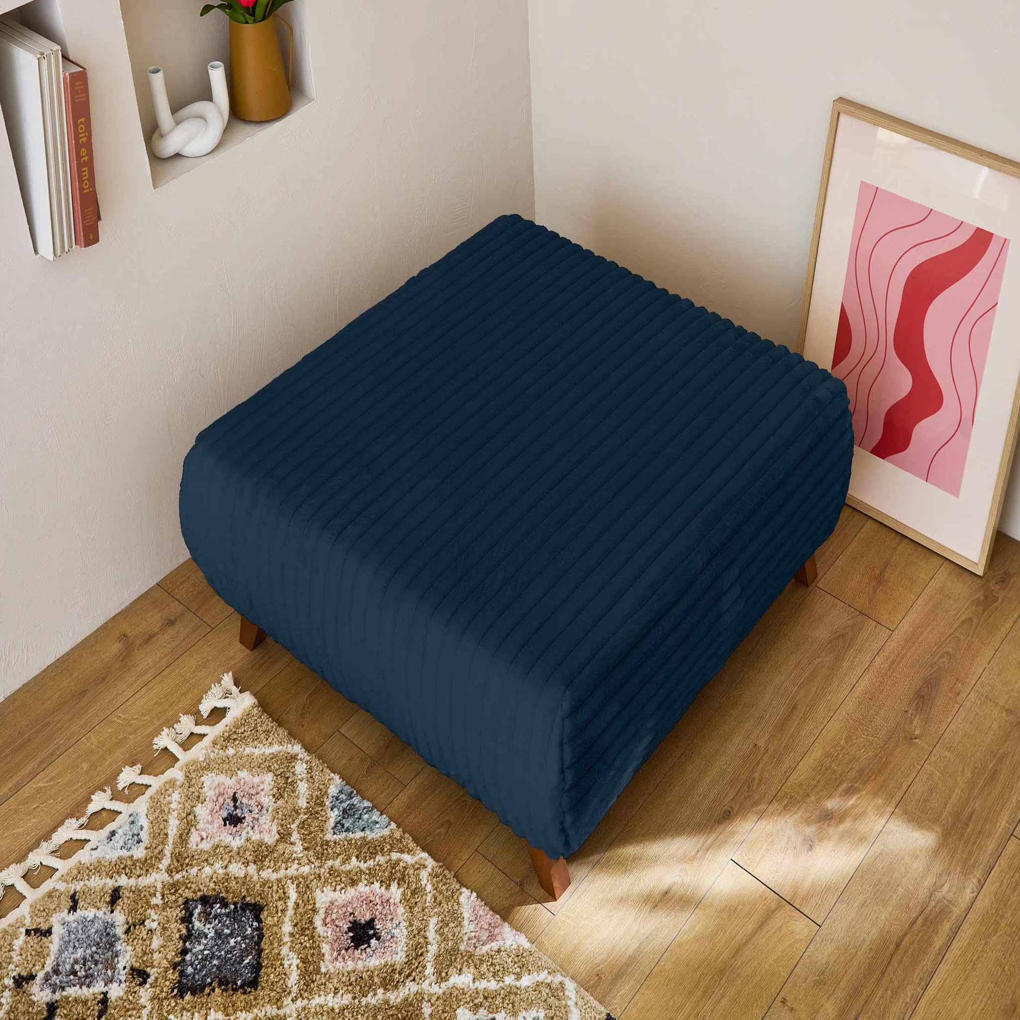 Voir la diapositive 4 : BEST MOBILIER Cristal - pouf modulable - 95 cm - en fausse fourrure côtelée