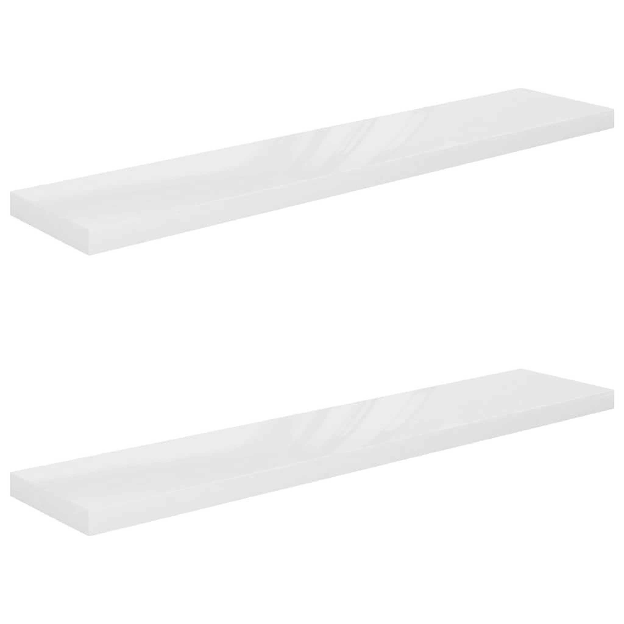 Voir la diapositive 2 : VIDAXL Etagere murale flottante 2pcs Blanc brillant 120x23,5x3,8cm MDF
