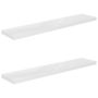 Voir la diapositive 2 : VIDAXL Etagere murale flottante 2pcs Blanc brillant 120x23,5x3,8cm MDF