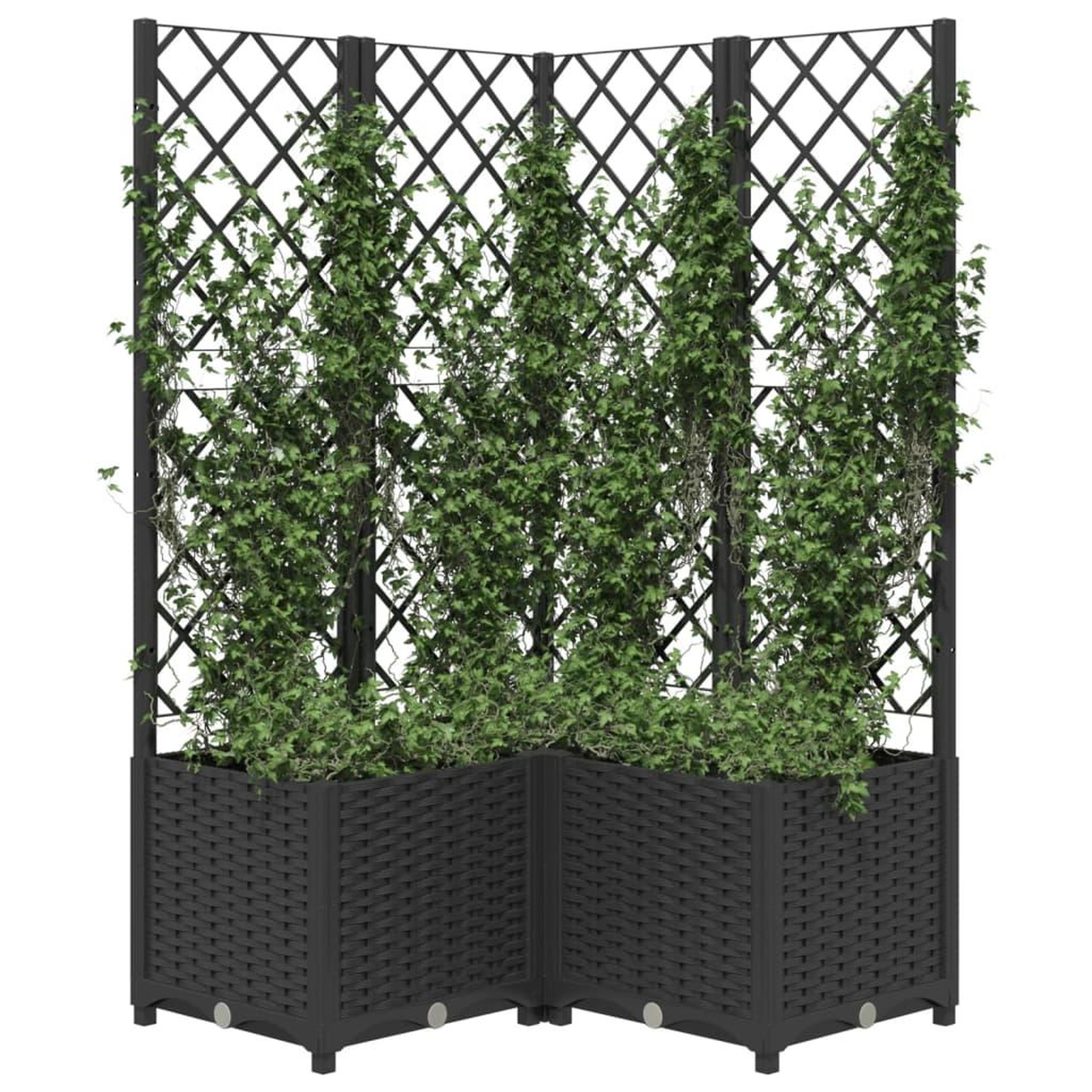 Voir la diapositive 3 : VIDAXL Jardiniere avec treillis Noir 80x80x136 cm PP