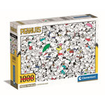 CLEMENTONI Puzzle Impossible 1000 pièces – Snoopy – Puzzle défi sans repères – Format compact – Adulte – Clementoni