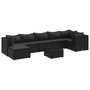 Voir la diapositive 2 : VIDAXL Salon de jardin 8 pcs avec coussins noir resine tressee