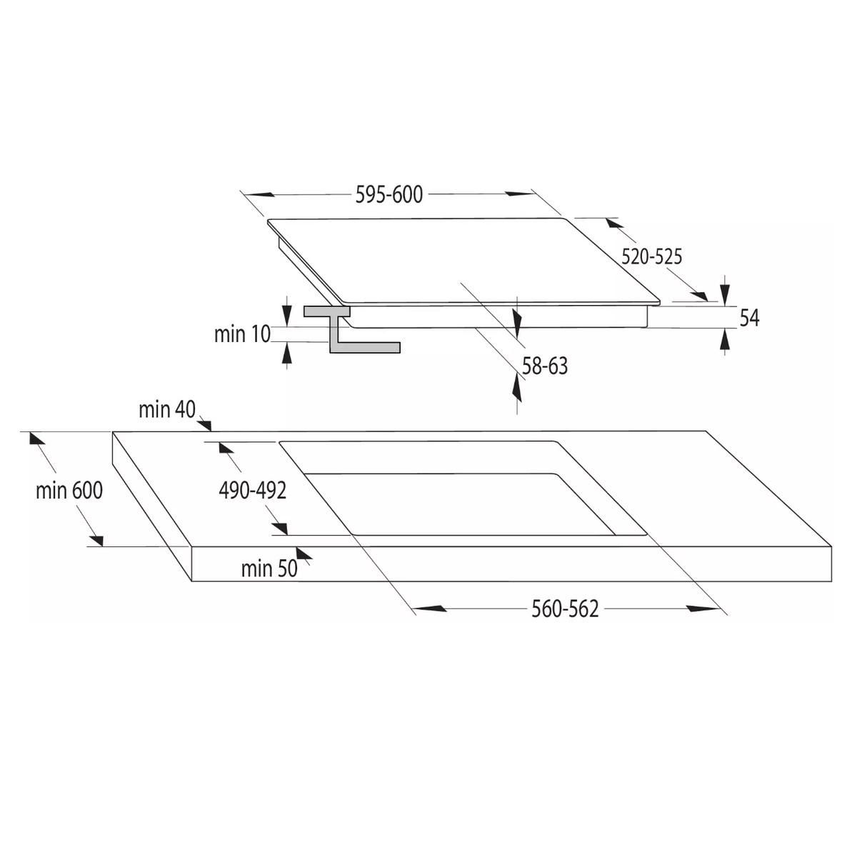 Hisense Table de cuisson induction 60cm 4 feux 7200w noir - HI6421BSC