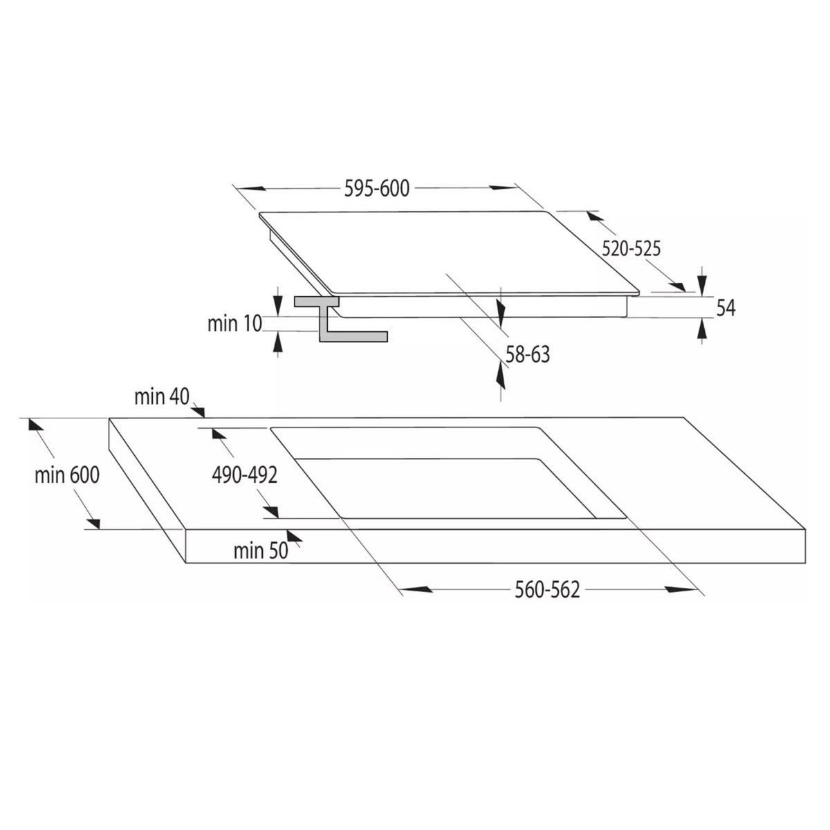 Hisense Table de cuisson induction 60cm 4 feux 7200w noir - HI6421BSC