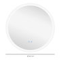 Voir la diapositive 3 : KLEANKIN Miroir rond lumineux LED de salle de bain Ø 60 cm mural avec éclairage 3 couleurs interrupteur tactile système antibuée 29 W gris
