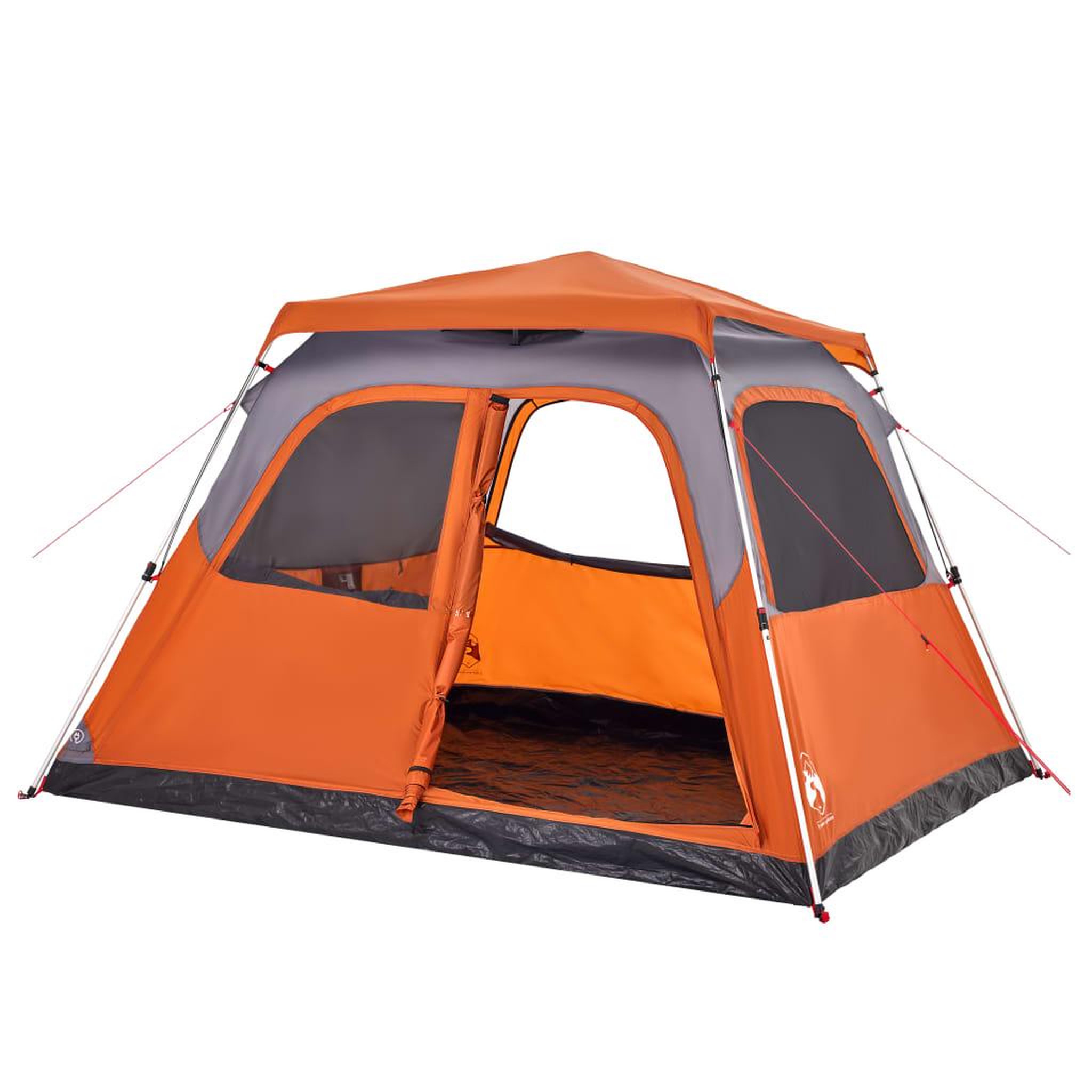 Voir la diapositive 4 : VIDAXL Tente familiale dome 6 personnes gris orange liberation rapide