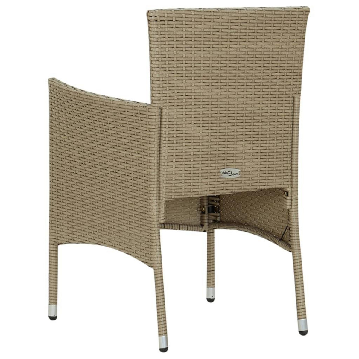 VIDAXL Chaises manger de jardin lot de 2 Resine tressee Beige