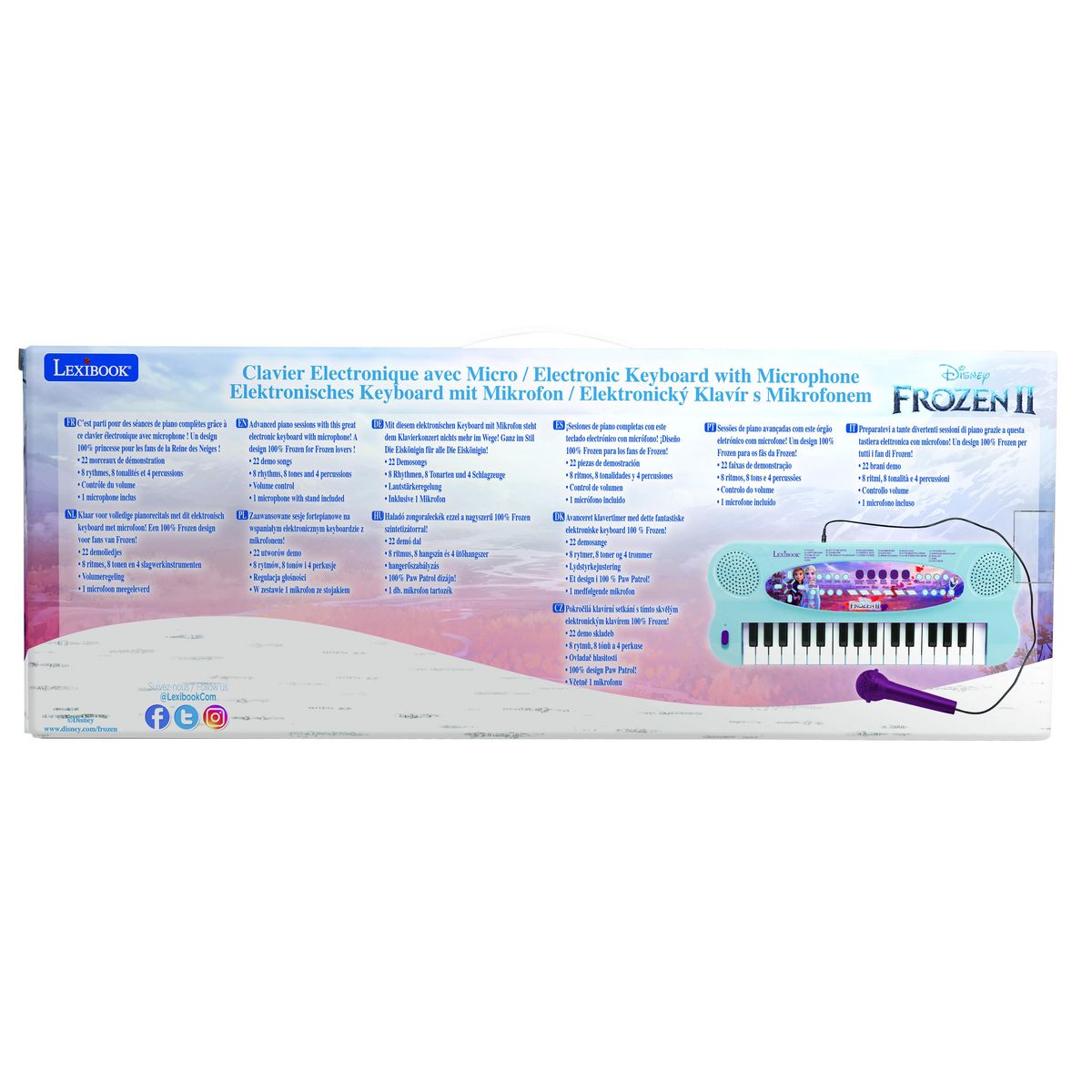 Lexibook Clavier Électronique Musical avec Micro Reine des Neiges