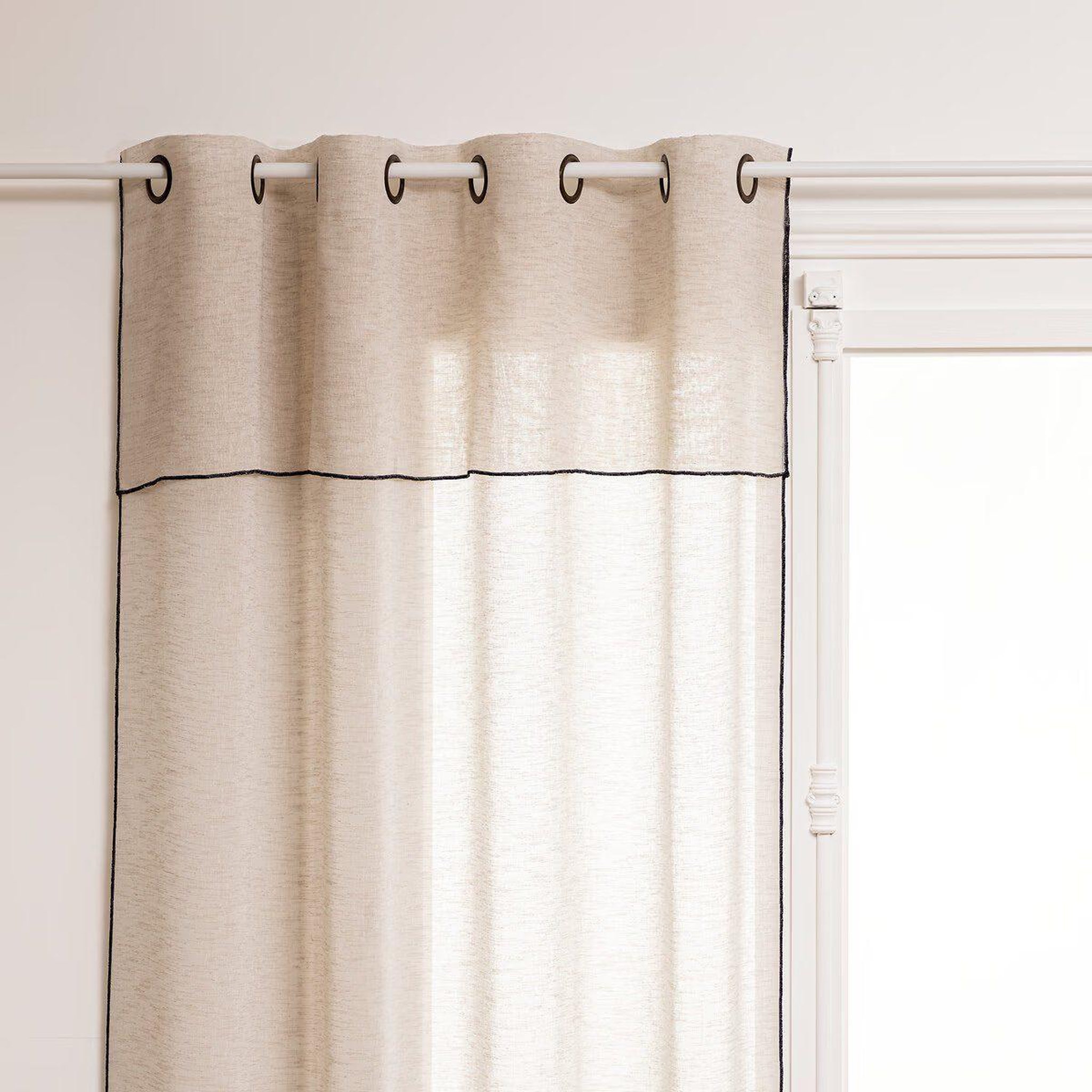 ATMOSPHERA Rideau voilage à oeillets  fred  140x240cm beige lin